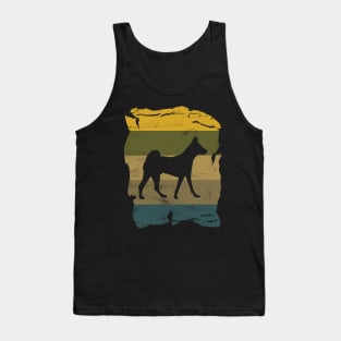 Basenji Distressed Vintage Retro Silhouette Tank Top